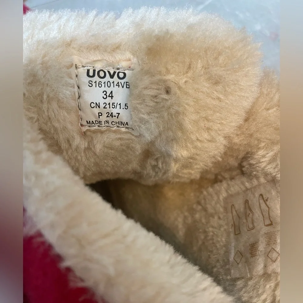 UOVO Kids Pink Quilted Faux-Fur Winter Boots